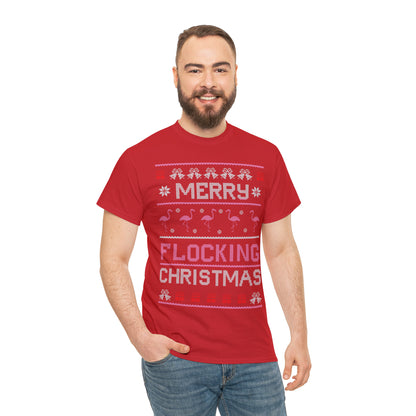 Merry Flocking Christmas Ugly Christmas Sweater Short Sleeve Tee