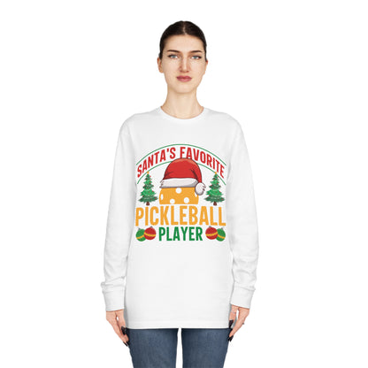 Santa's Favorite Pickleball Player Christmas Long Sleeve T-Shirt