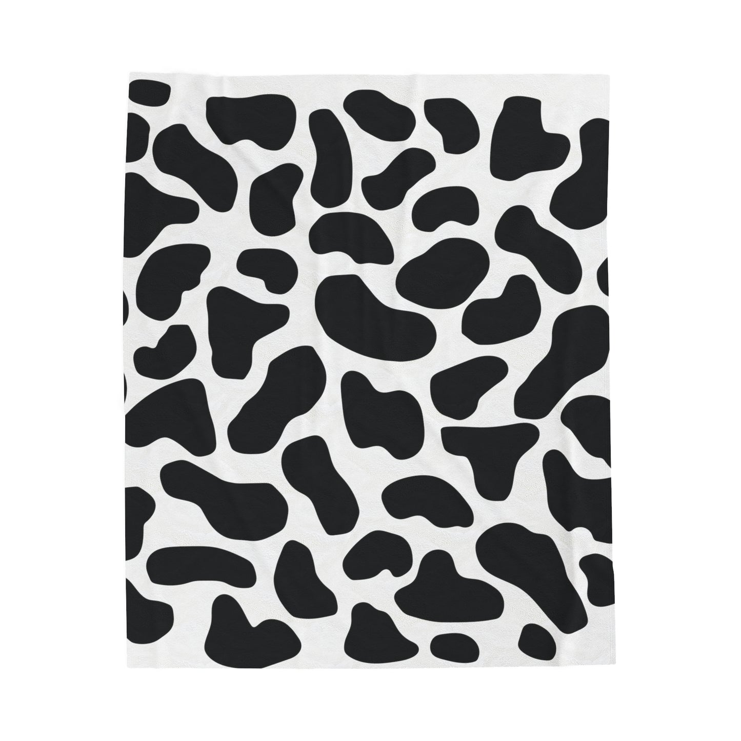 Black White Cow Print Plush Blanket