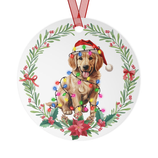 Golden Retriever Dog in Lights Ornament