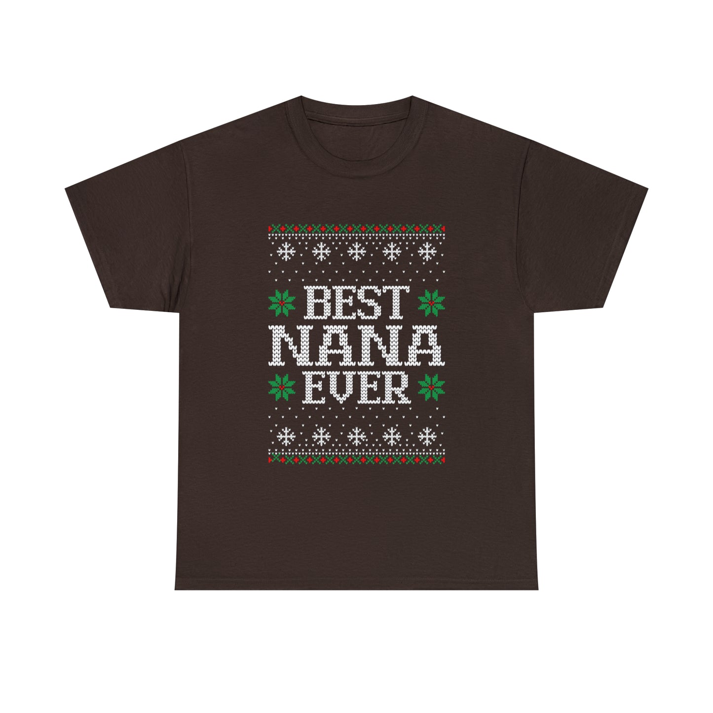 Best Nana Ever Christmas Ugly Sweater Short Sleeve Tee
