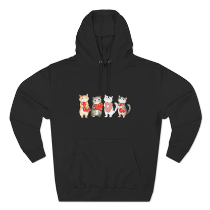 Love Cats Valentine Pullover Hoodie