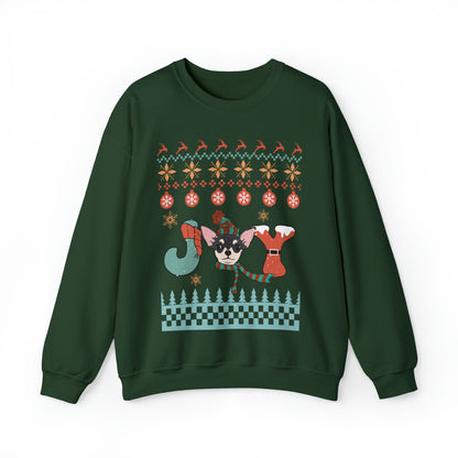 Joy Chihuahua Dog Christmas Ugly Sweater Sweatshirt