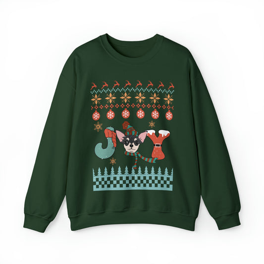 Joy Chihuahua Dog Christmas Ugly Sweater Sweatshirt