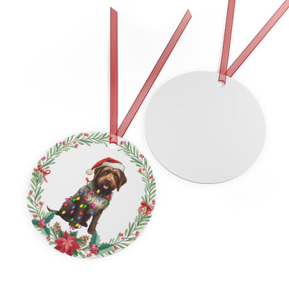 Wirehaired Pointing Griffen Dog in Lights Ornament