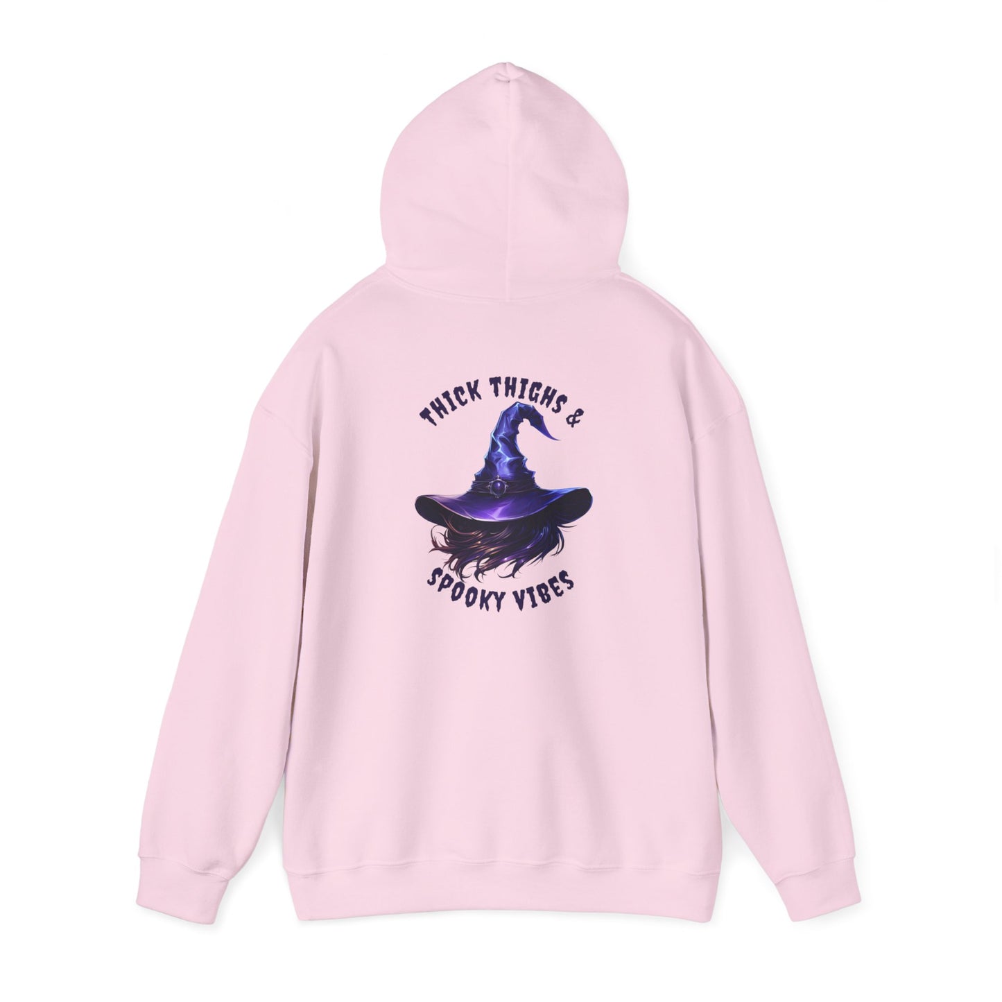 Thick Thighs And Spooky Vibes Witch Hat Halloween Pullover Hoodie