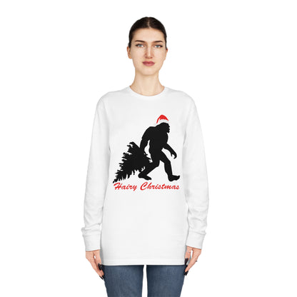 Sasquatch Big Foot Hairy Christmas Long Sleeve Tee