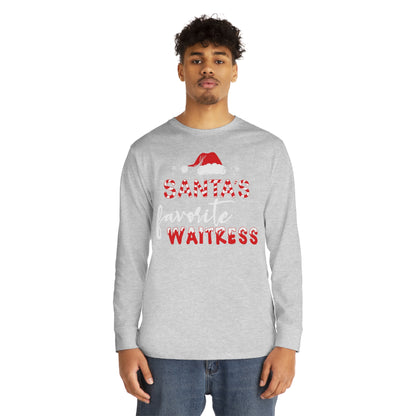 Santa's Favorite Waitress Christmas Long Sleeve Tee