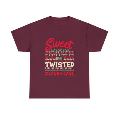 Sweet But Twisted #Candy Cane Christmas Ugly Sweater Short Sleeve Tee