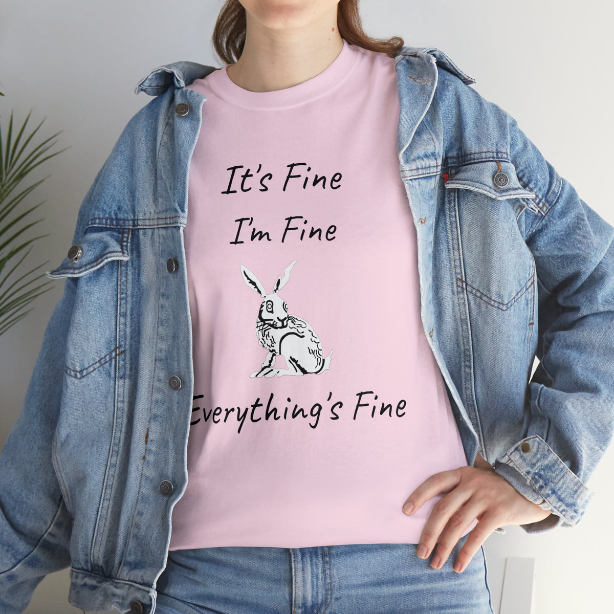 Its Fine Everythings Fine Rabbit Shirt Unisex Heavy Cotton Tee