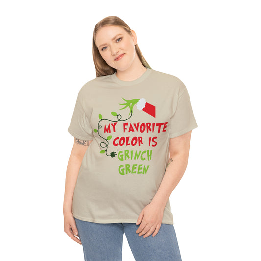 My Favorite Color is Grinch Green Christmas Short Sleeve Tee