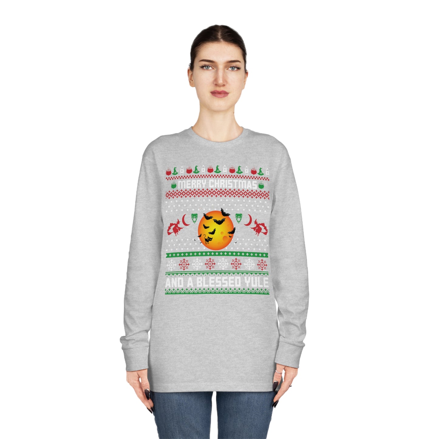 Merry Christmas and a Blessed Yule Christmas Ugly Sweater Long Sleeve T-shirt