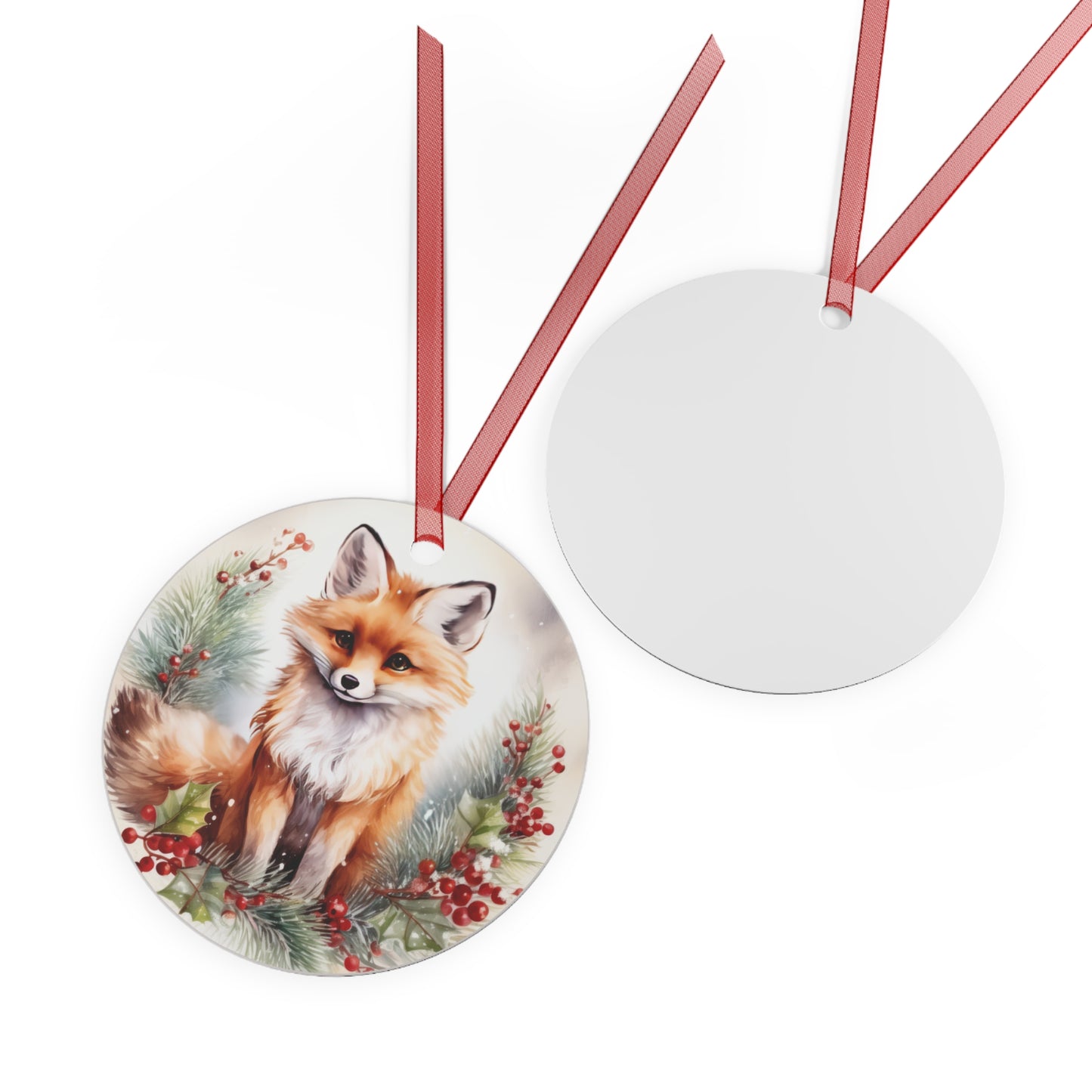 Fox in Holly Ornament