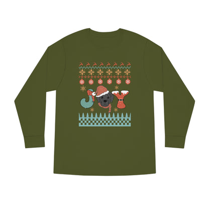 Joy Labrador Dog Christmas Ugly Sweater Long Sleeve Tee