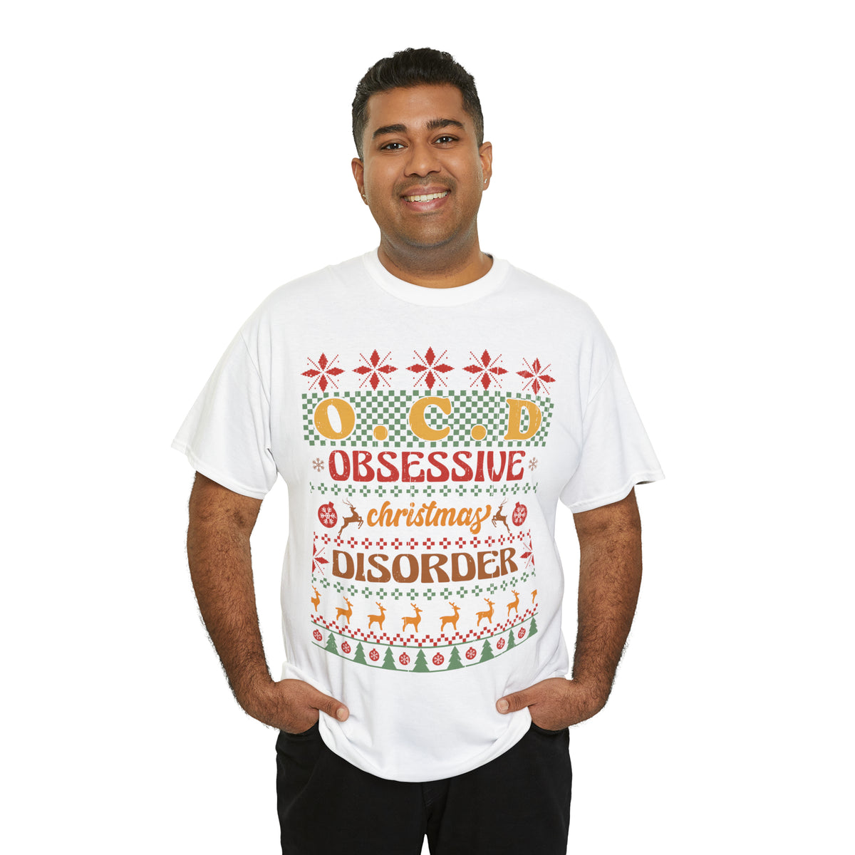 O.C.D. Obsessive Christmas Disorder Ugly Sweater Short Sleeve Tee