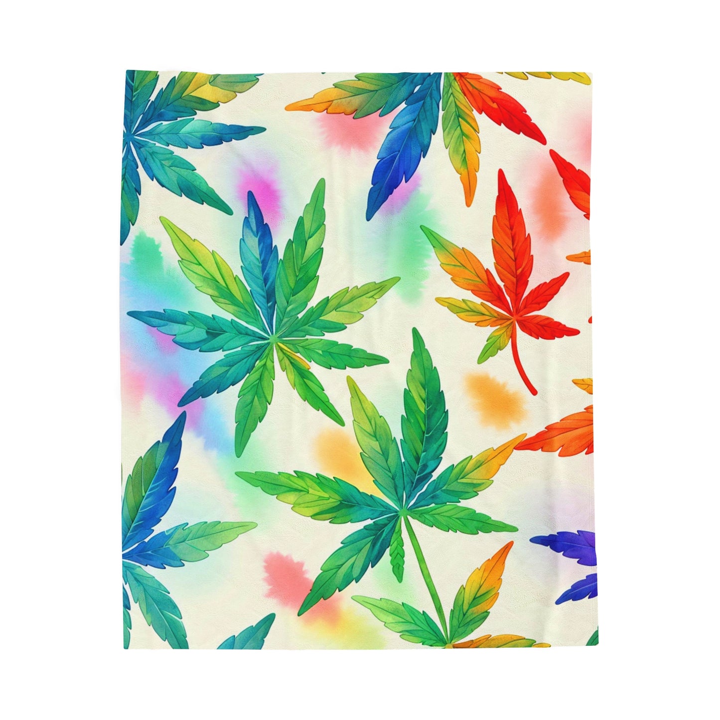 Rainbow Marijuana Leaf Blanket