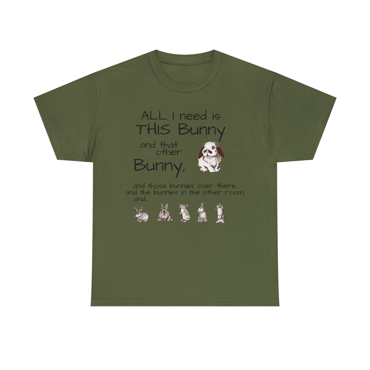 All The Bunnies Rabbit lover Unisex Heavy Cotton Tee
