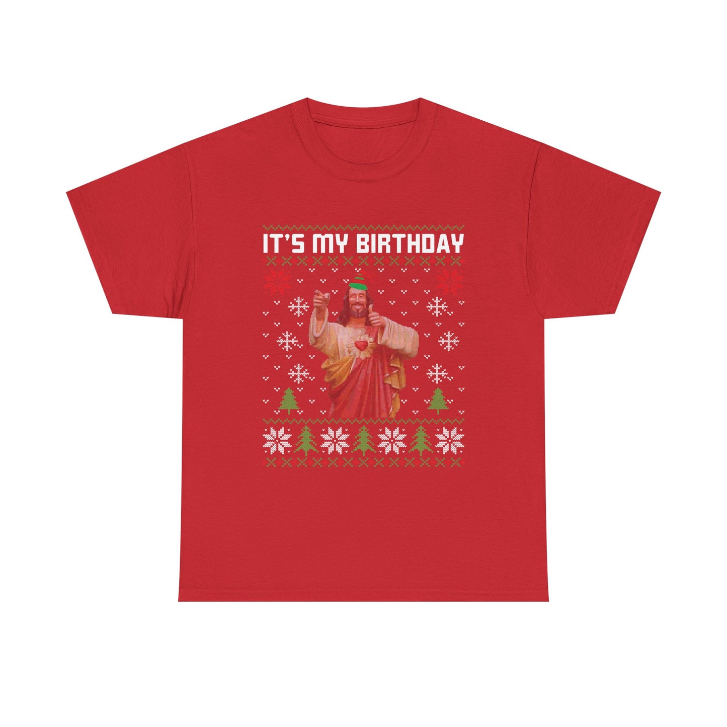 Jesus It's My Birthday Christmas Ugly Sweater Short Sleeve Tee