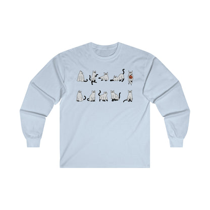 Ghost Cats Halloween Long Sleeve Tee