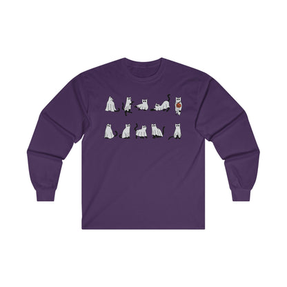 Ghost Cats Halloween Long Sleeve Tee