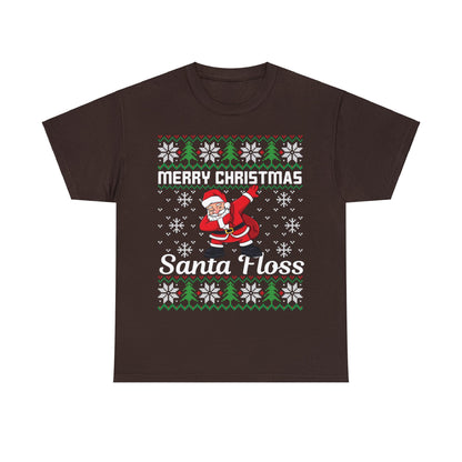 Merry Christmas Santa Floss Ugly Sweater Short Sleeve Tee