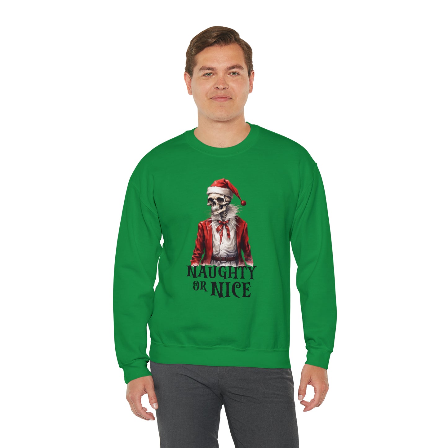 Naughty or Nice Skeleton Christmas Sweatshirt