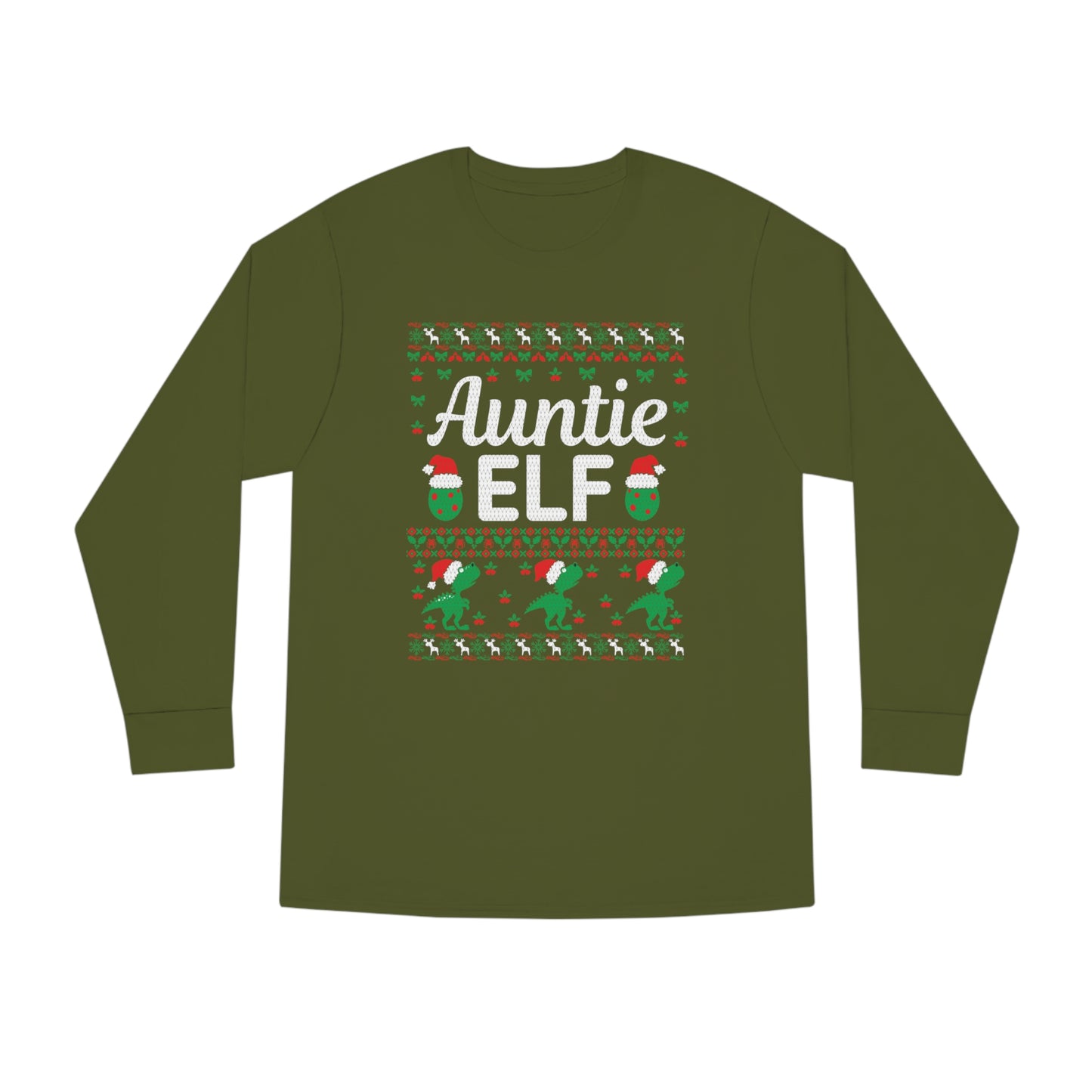 Auntie Elf Christmas Ugly Sweater Long Sleeve T-shirt