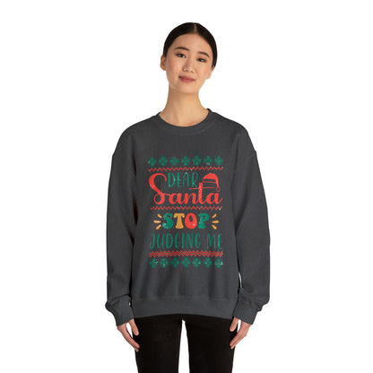 Santa Stop Judging Me Christmas Ugly Sweater Sweatshirt