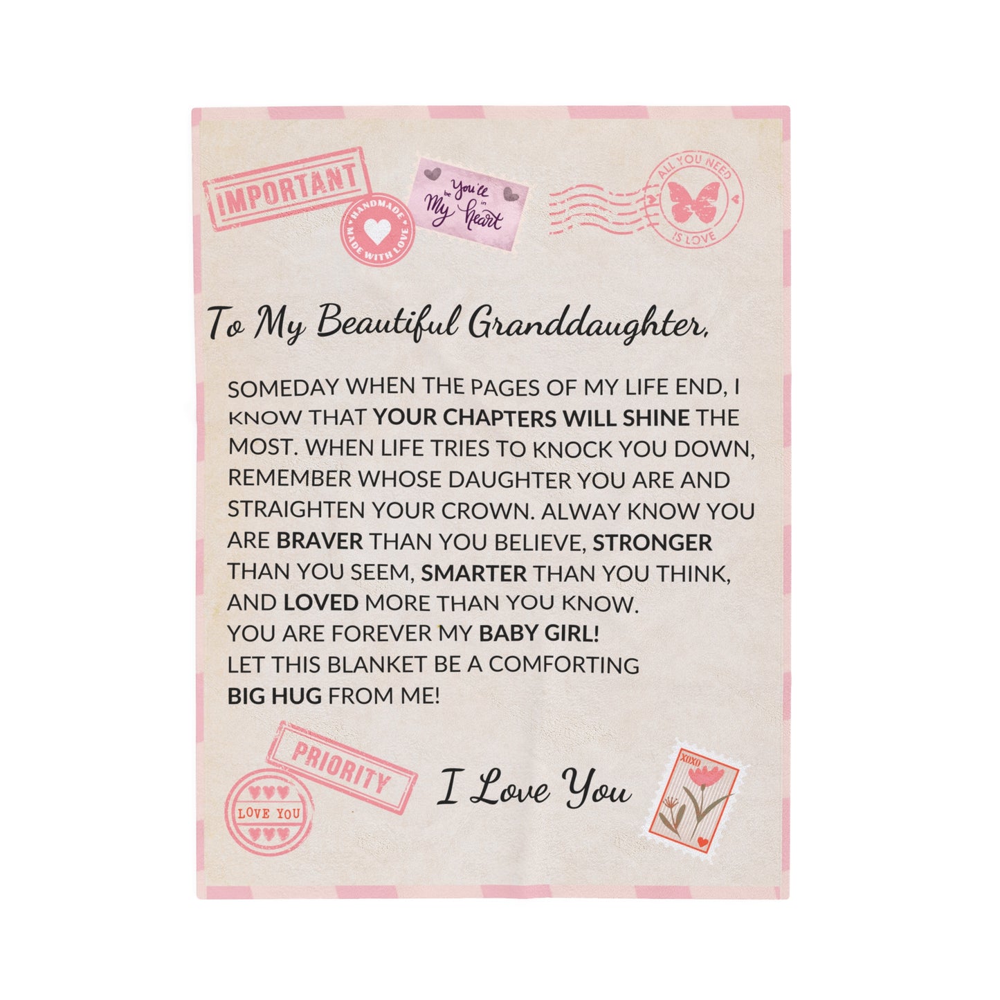 To My Beautiful Granddaughter Someday When The Pages Of My Life Blanket