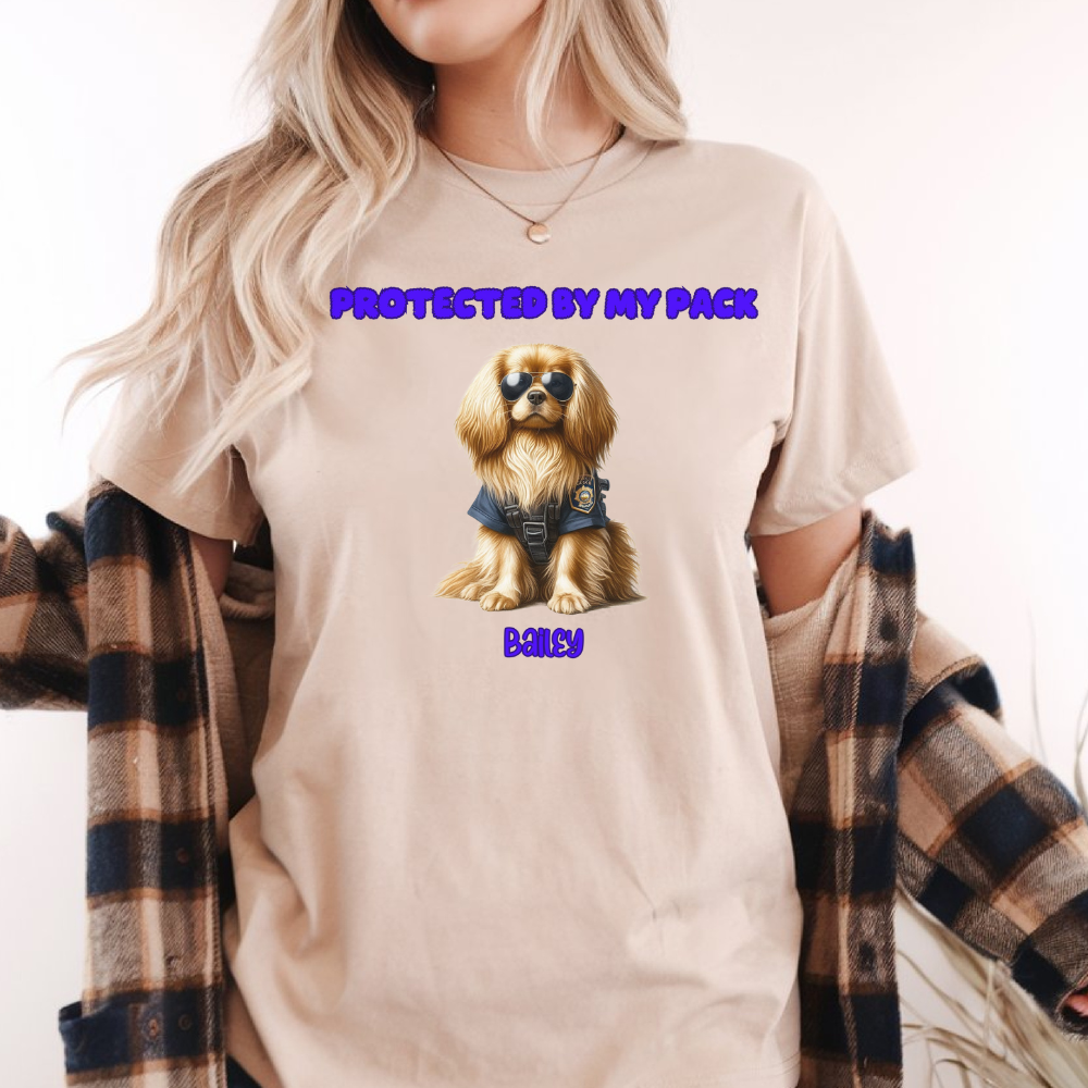 Custom Protected By My Pack Short Sleeve Tee
