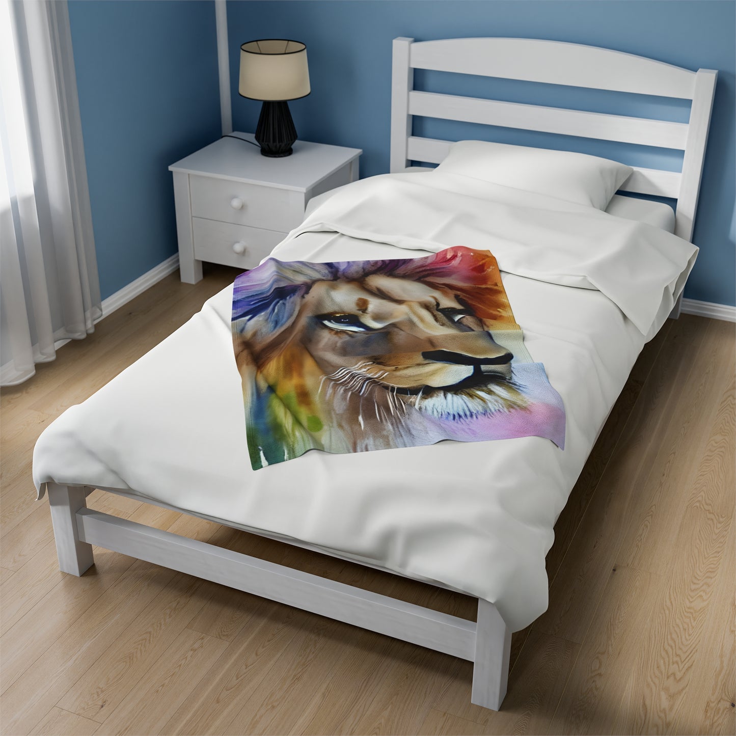 Lion Rainbow Head Blanket