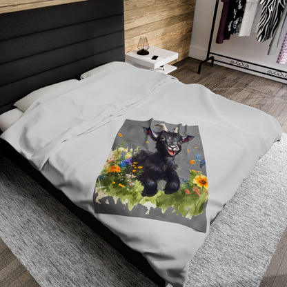 Watercolor Black Ram Lamb Blanket