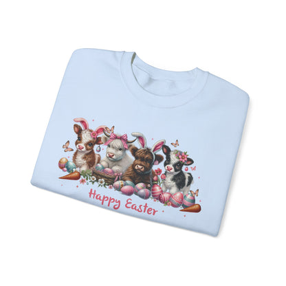 Easter Highland Cows with Bunny Ears Sweatshirt