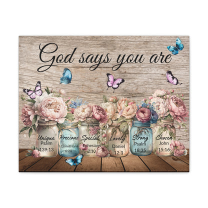 God Says You Are... Peonies Canvas