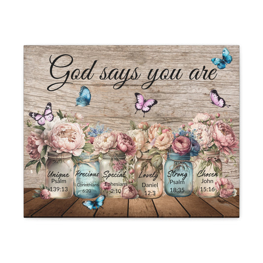 God Says You Are... Peonies Canvas