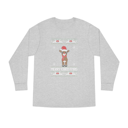 Merry Christmas Rudolph Ugly Christmas Sweater Long Sleeve Tee