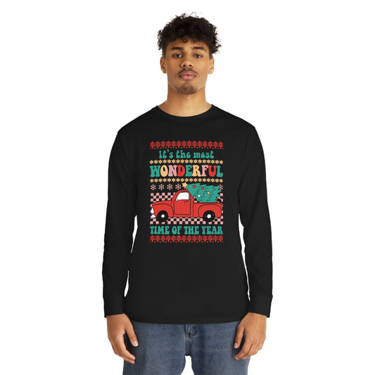 It's The Most Wonderful Time Of The Year Truck Ugly Sweater Long Sleeve Tee