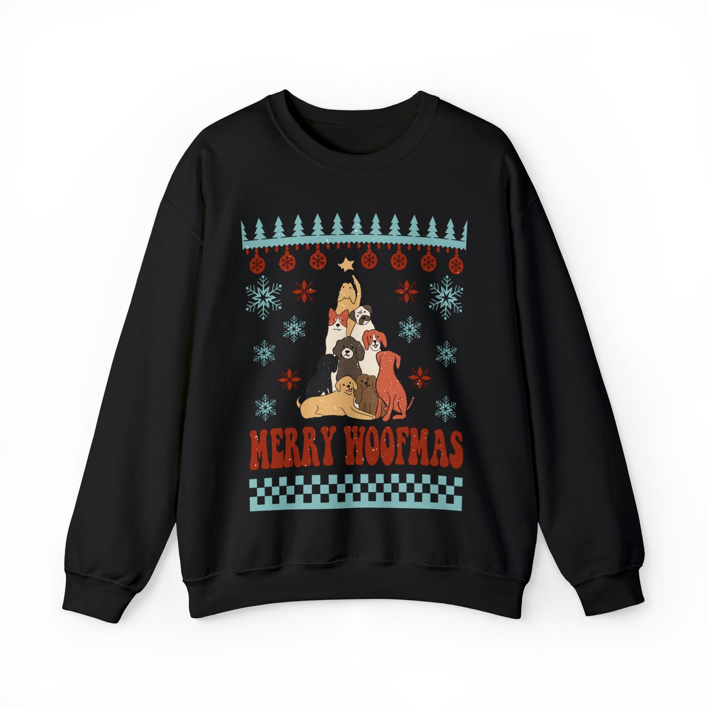 Merry Woofmas Dog Tree Christmas Ugly Sweater Sweatshirt