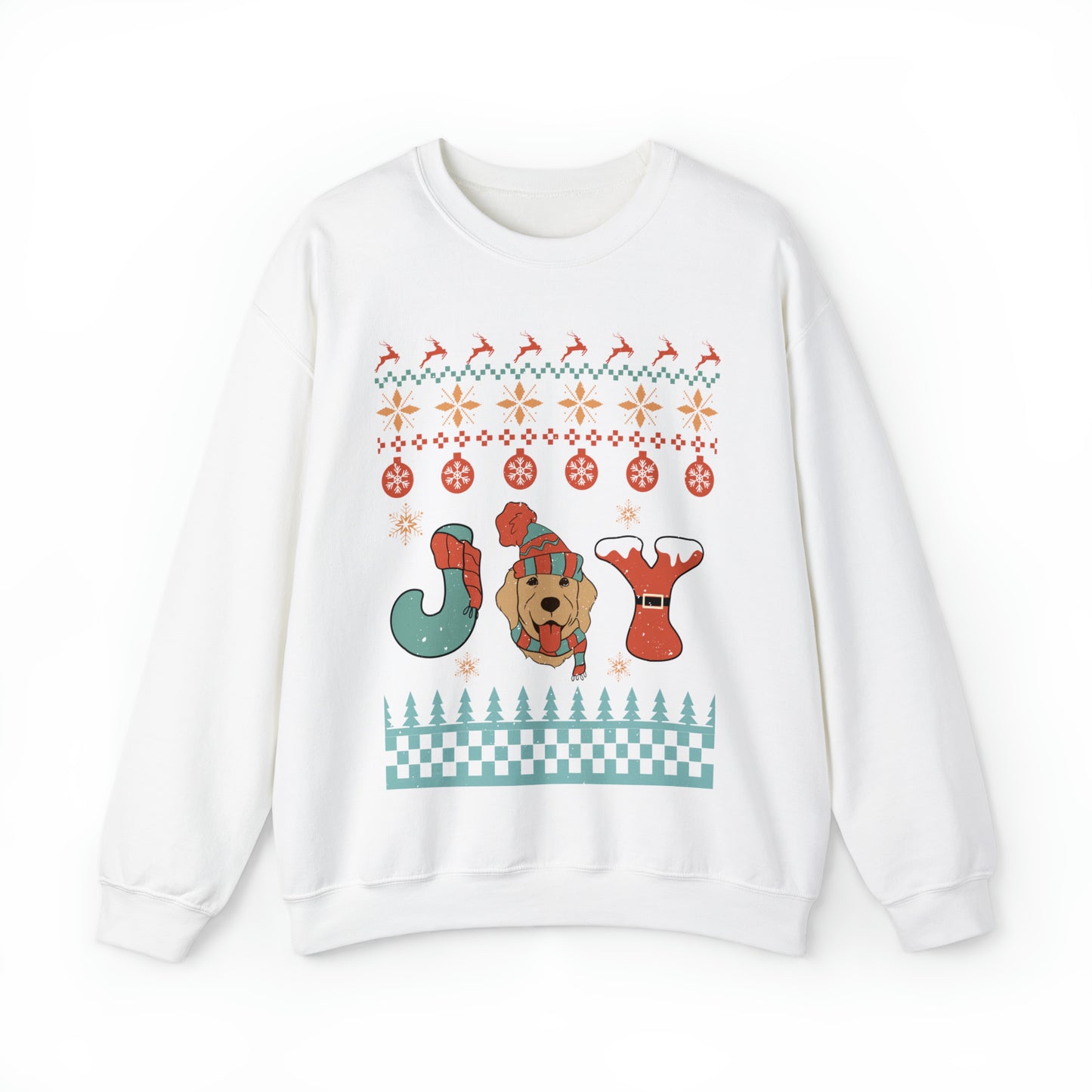 Joy Golden Retriever Dog Christmas Ugly Sweater Sweatshirt