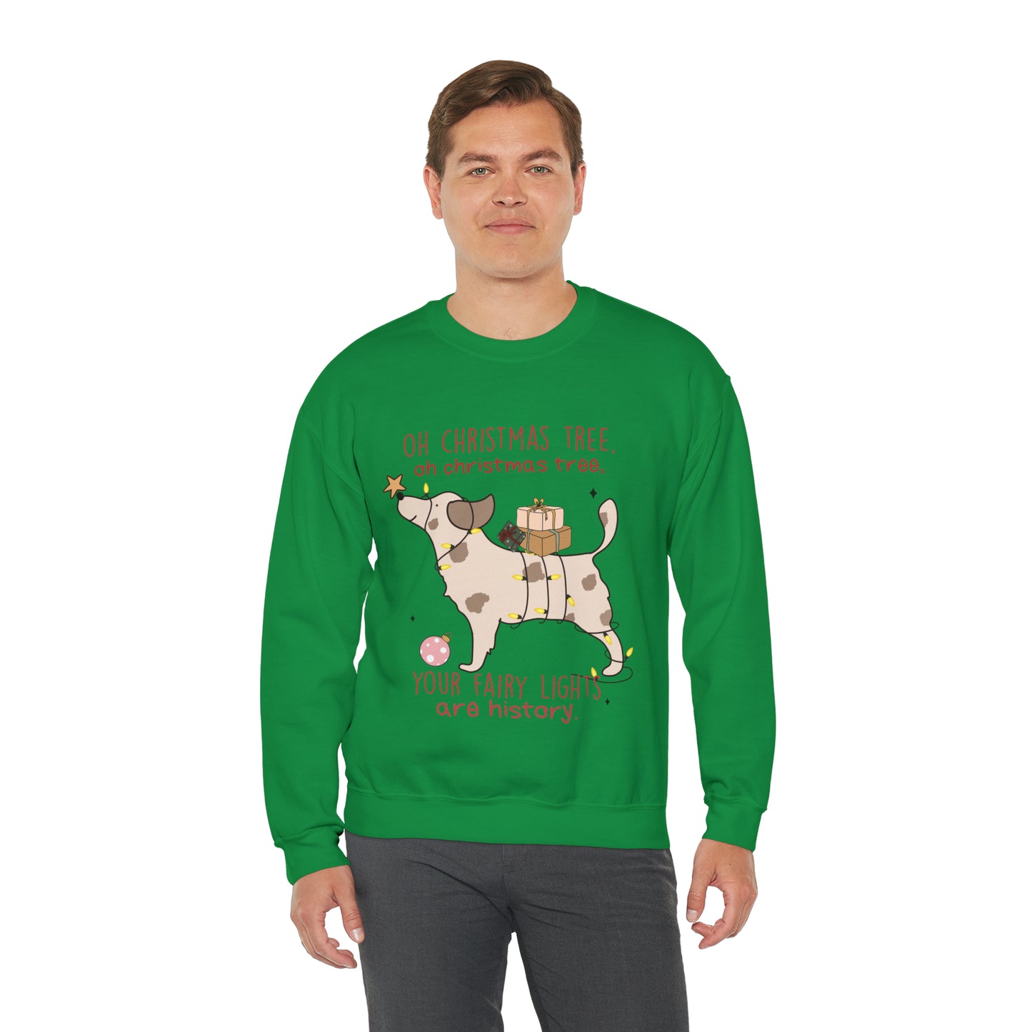 Oh Christmas Tree Your Fairy Lights Are History Dog Sweatshirt