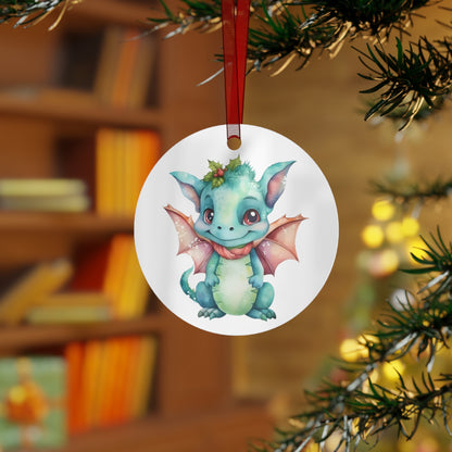 Cute Dragon with Holly Ornament