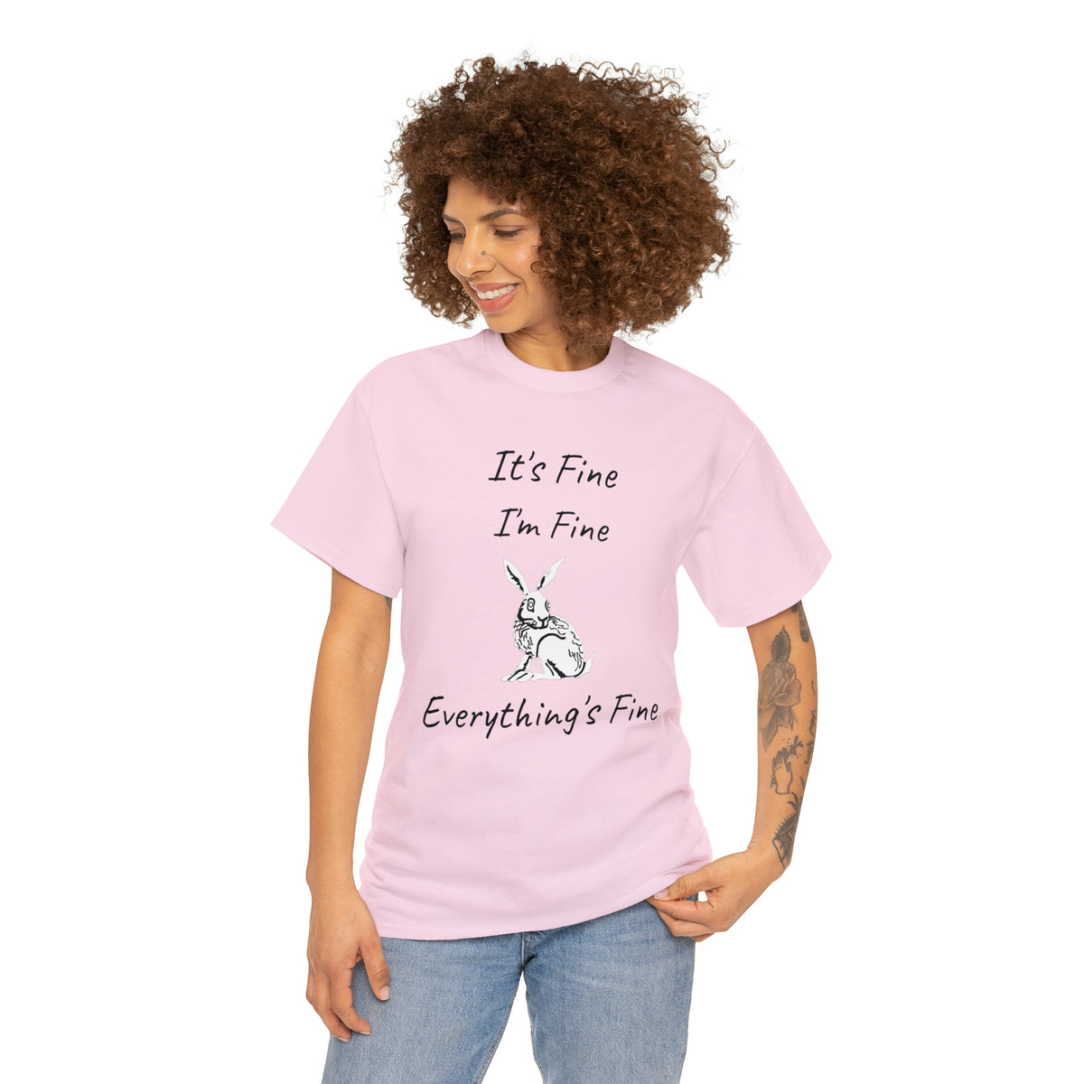 Its Fine Everythings Fine Rabbit Shirt Unisex Heavy Cotton Tee