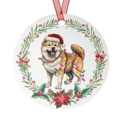 Akita Dog in Lights Ornament