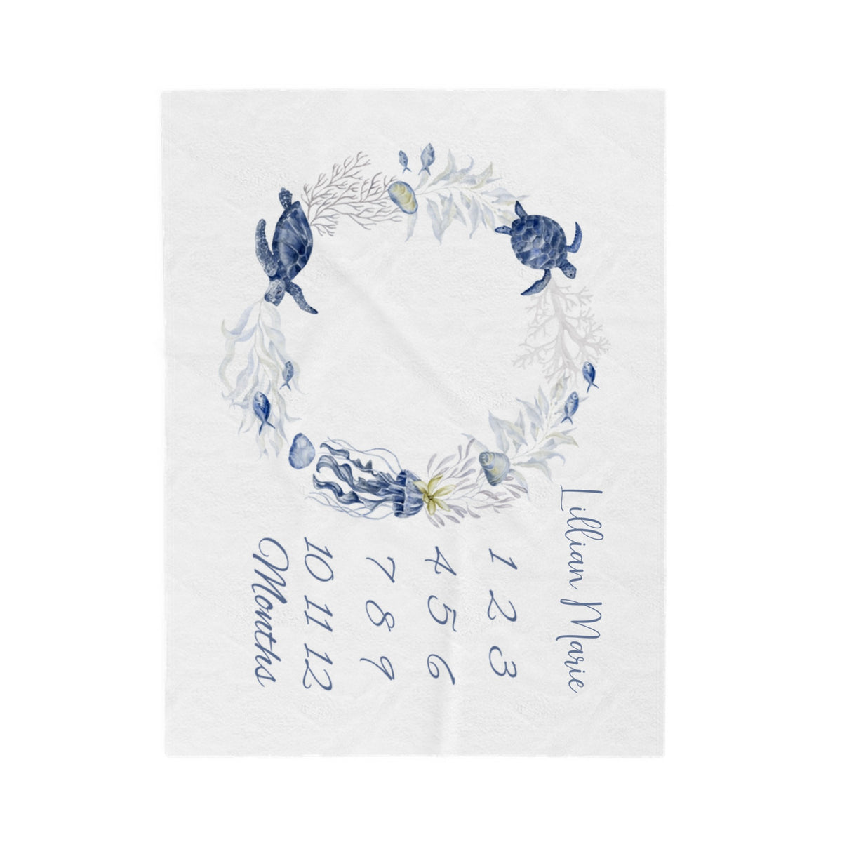 Personalize Sea Life Velveteen Plush Blanket