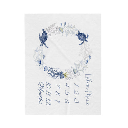 Personalize Sea Life Velveteen Plush Blanket
