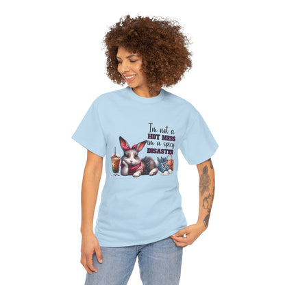 I'm Not A Hot Mess I'm A Spicy Disaster Rabbit Short Sleeve Tshirt