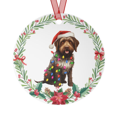 Wirehaired Pointing Griffen Dog in Lights Ornament
