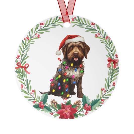 Wirehaired Pointing Griffen Dog in Lights Ornament