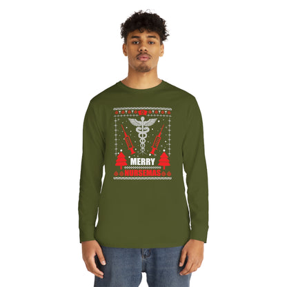 Merry Nursemas Ugly Christmas Sweater Long Sleeve T-shirt