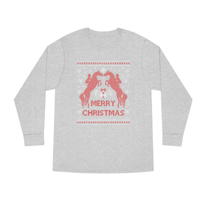 Merry Christmas Horseback Riding Christmas Ugly Sweater Long Sleeve Tee